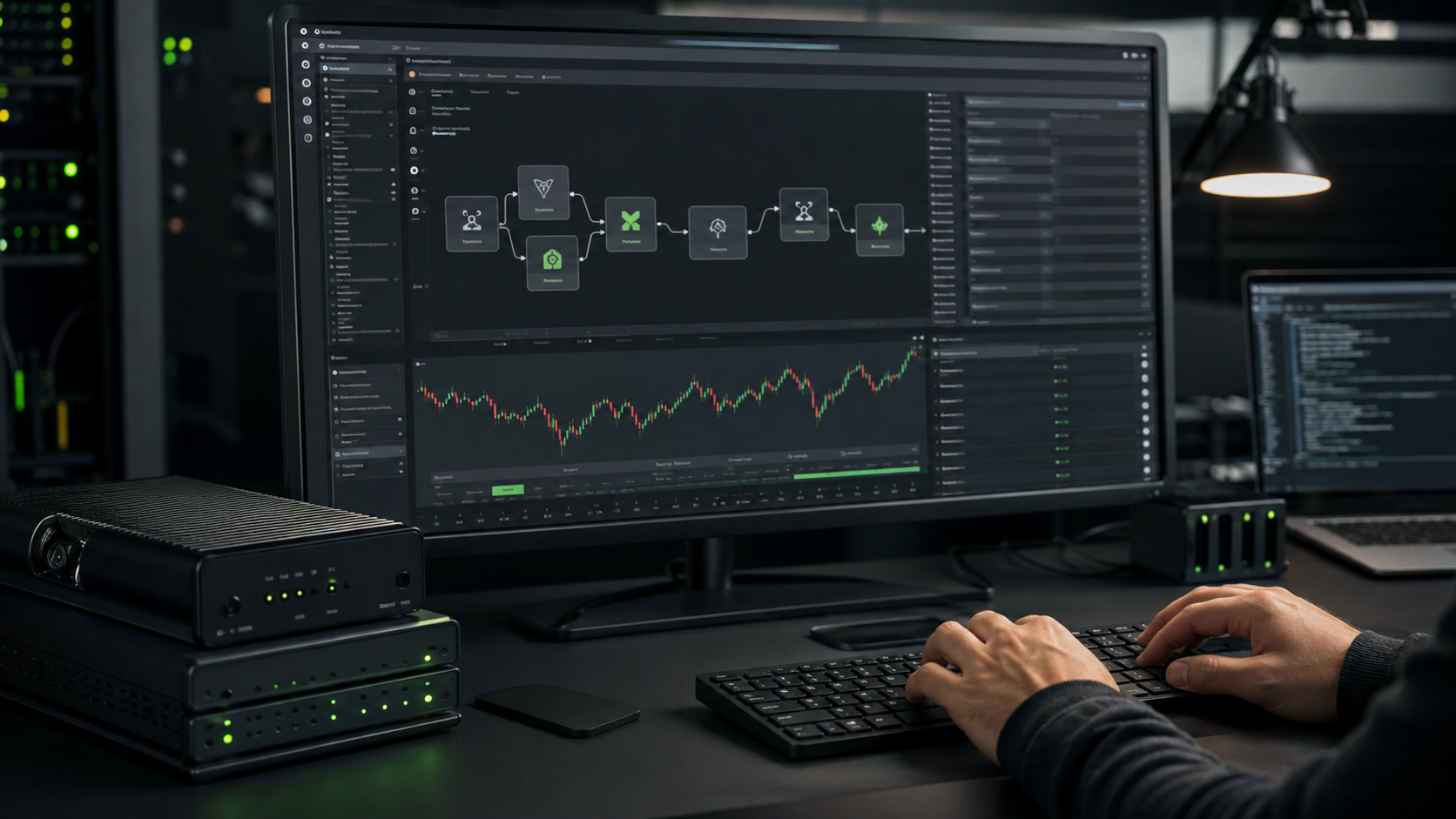 Arquitectura de alertas, webhooks y ejecución